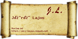 Járó Lajos névjegykártya