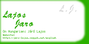 lajos jaro business card