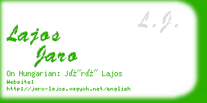 lajos jaro business card